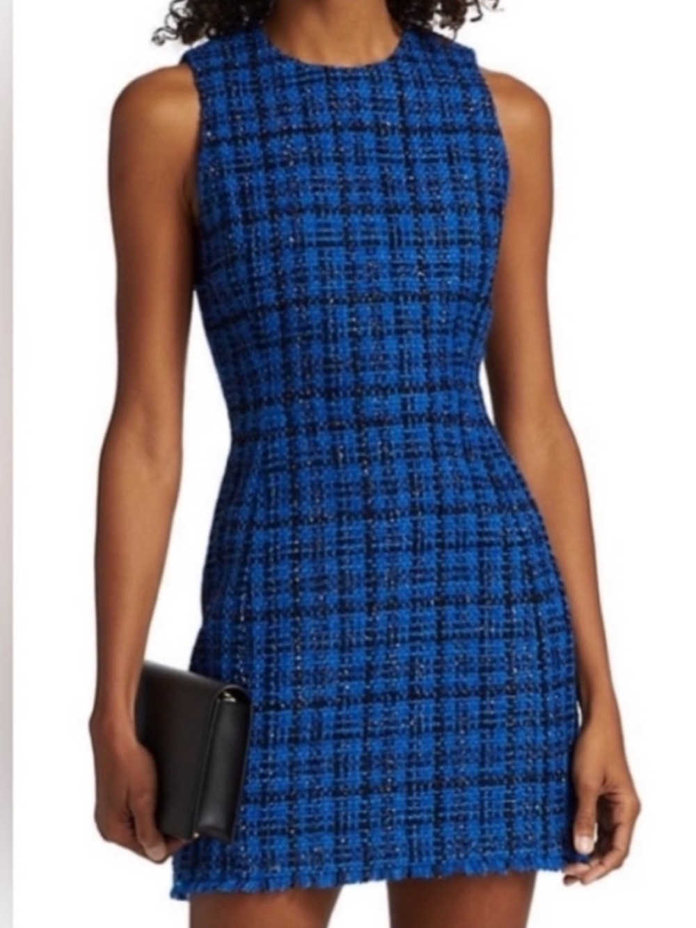 Alice + Olivia Blue Tweed Sheath Dress